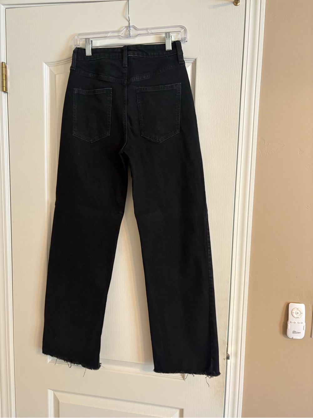 Banana Republic Black Wide-Leg Raw Hem Jeans